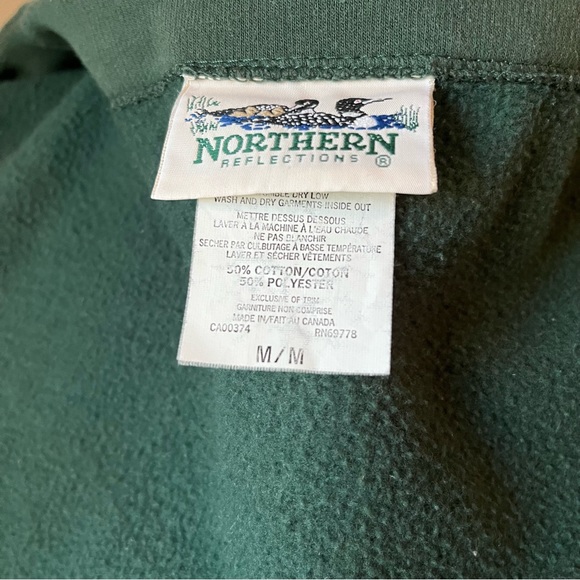 Vintage Northern Reflections Green Winter Snow Covered Trees Cardigan - Picture 3 of 3